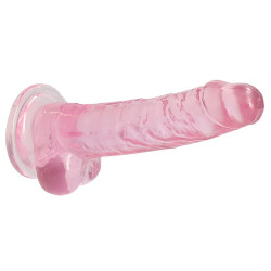 Real Rock Crystal Gode Crystal Clear 14 x 3.5cm Rose
